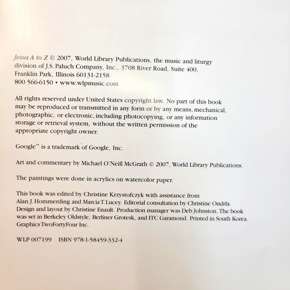 Jesus A To Z Michael O'Neill McGrath World Library White HC Signed Christian - Picture 3 of 15